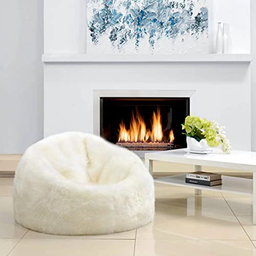 Snowy Serenity: White Luxury Bean Bags for a Chic Holiday Home