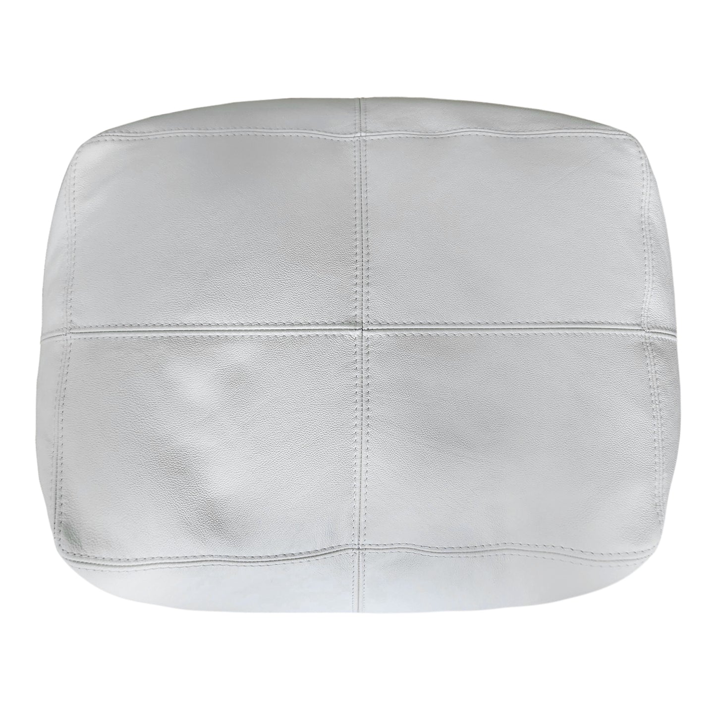 The Footsie - Ottoman - Leather - Armani White