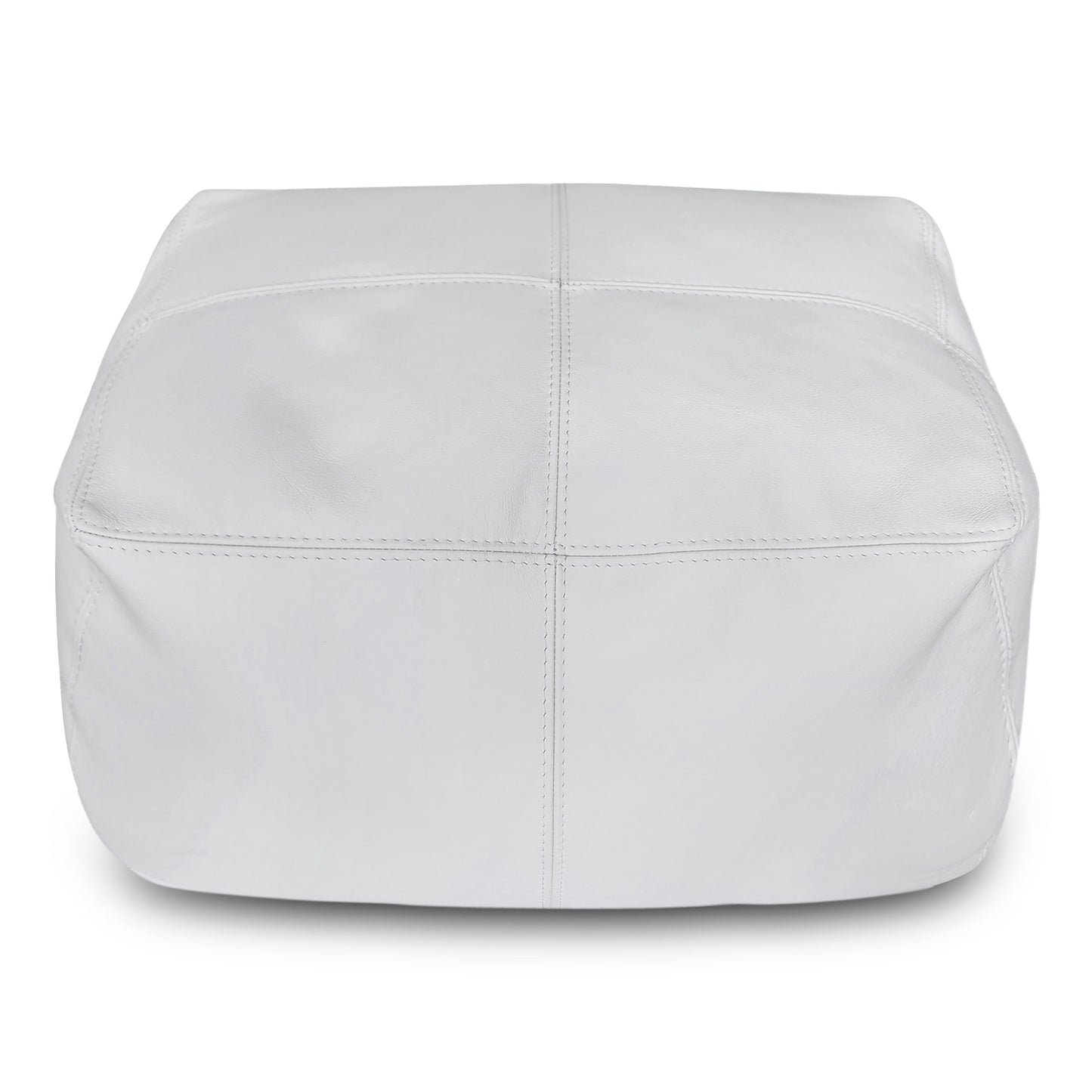 The Footsie - Ottoman - Leather - Armani White
