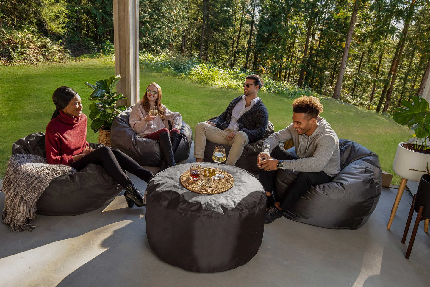 The Cali Set - Smoke Lounger Set - 3 Piece - Grey