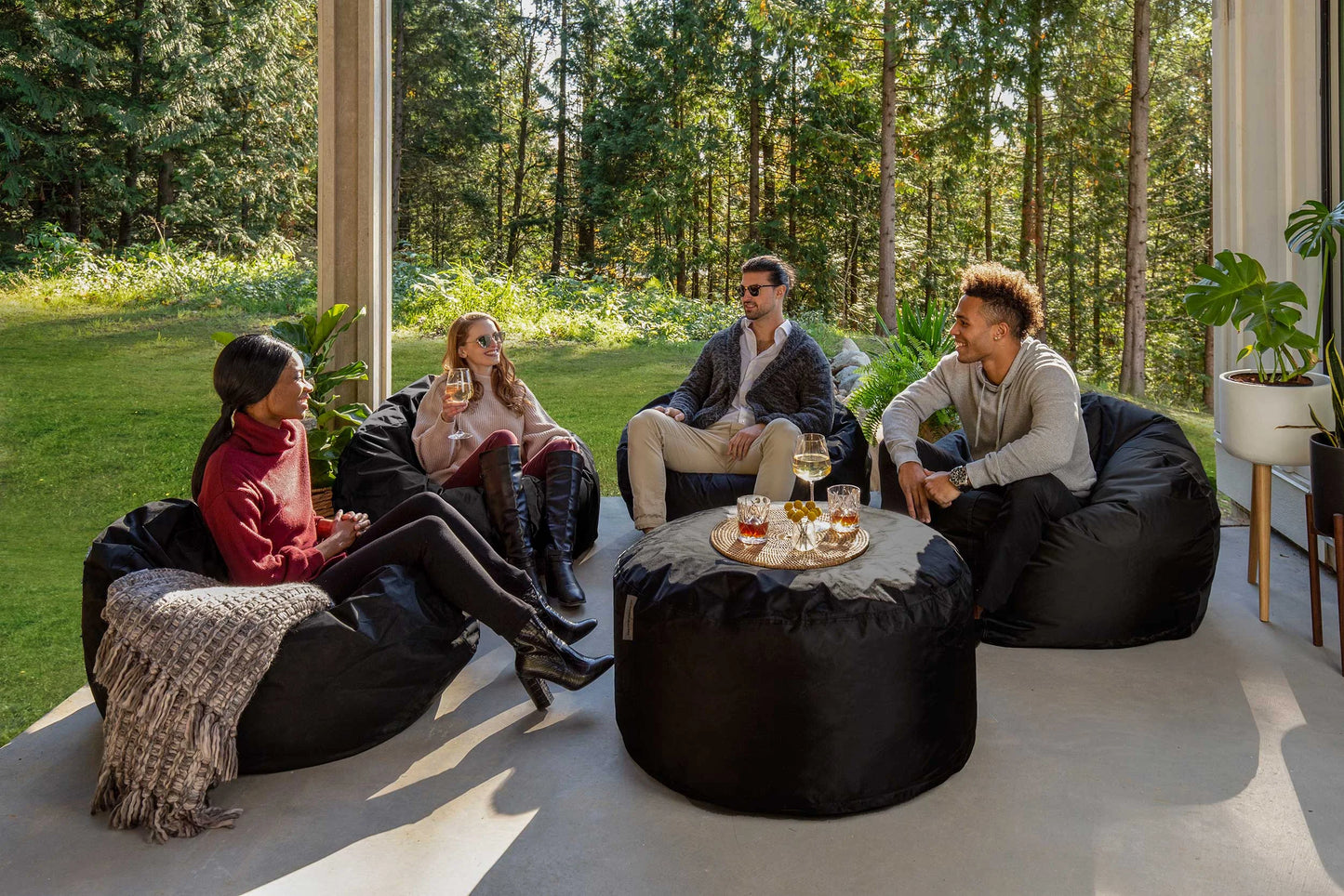 The Cali Set - Midnight Lounger Set - 3 Piece - Black