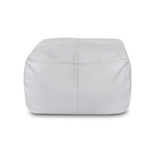 The Footsie - Ottoman - Leather - Armani White