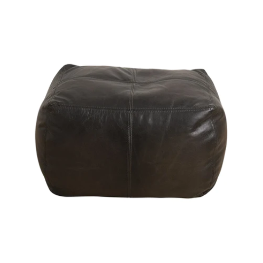 The Footsie - Ottoman - Leather - Black