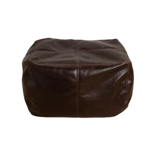 The Footsie - Ottoman - Leather - Chocolate