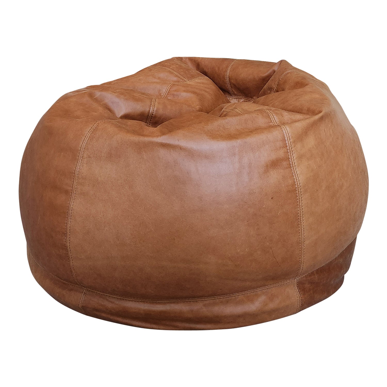 Genuine Leather Bean Bag Chair The Big Pear Tan Luxeloungers